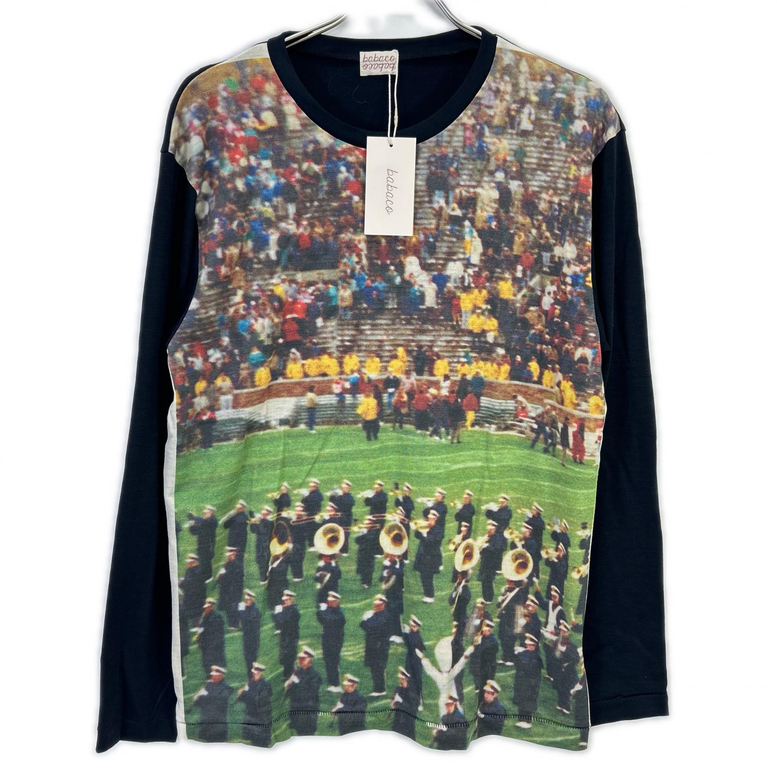 BA01-RE11 Black All-over print Wool Long Sleeve T-shirt Top UNI Ladies