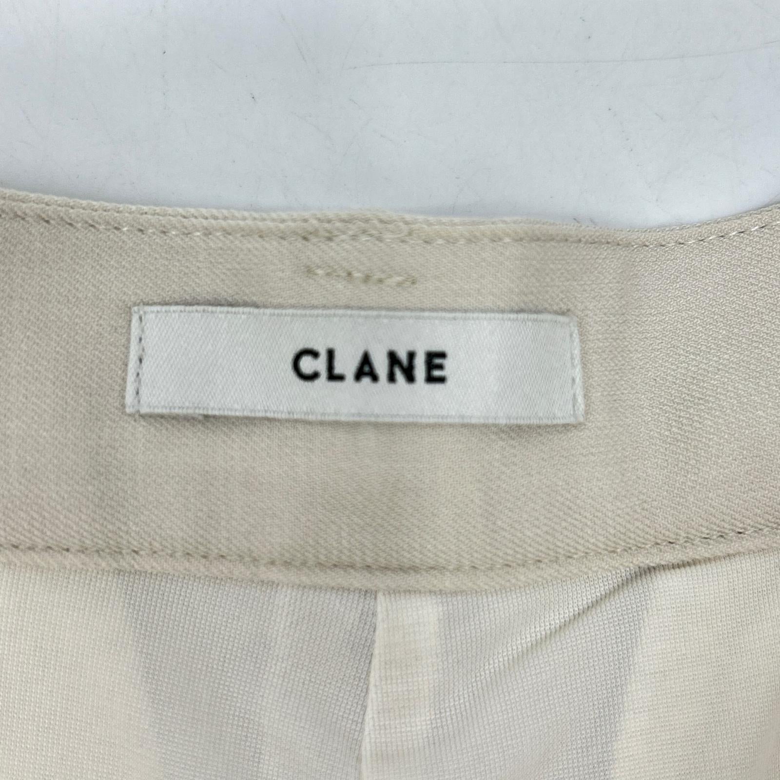 CLANE クラネ 19110-7202 25AW アイボリー BASIC TUCK PANTS ボトムス
