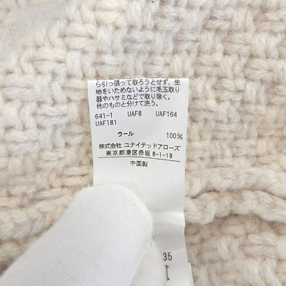 6(ROKU) ロク 美品 ケーブル クルーネック ニット トップス レディース アイボリー×ネイビー 8613-199-0235 トップス