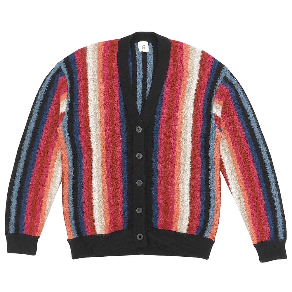 6(ROKU) ロク 美品 ALPACA STRIPE CARDIGAN トップス レディース マルチカラー 8628-199-0097 トップス