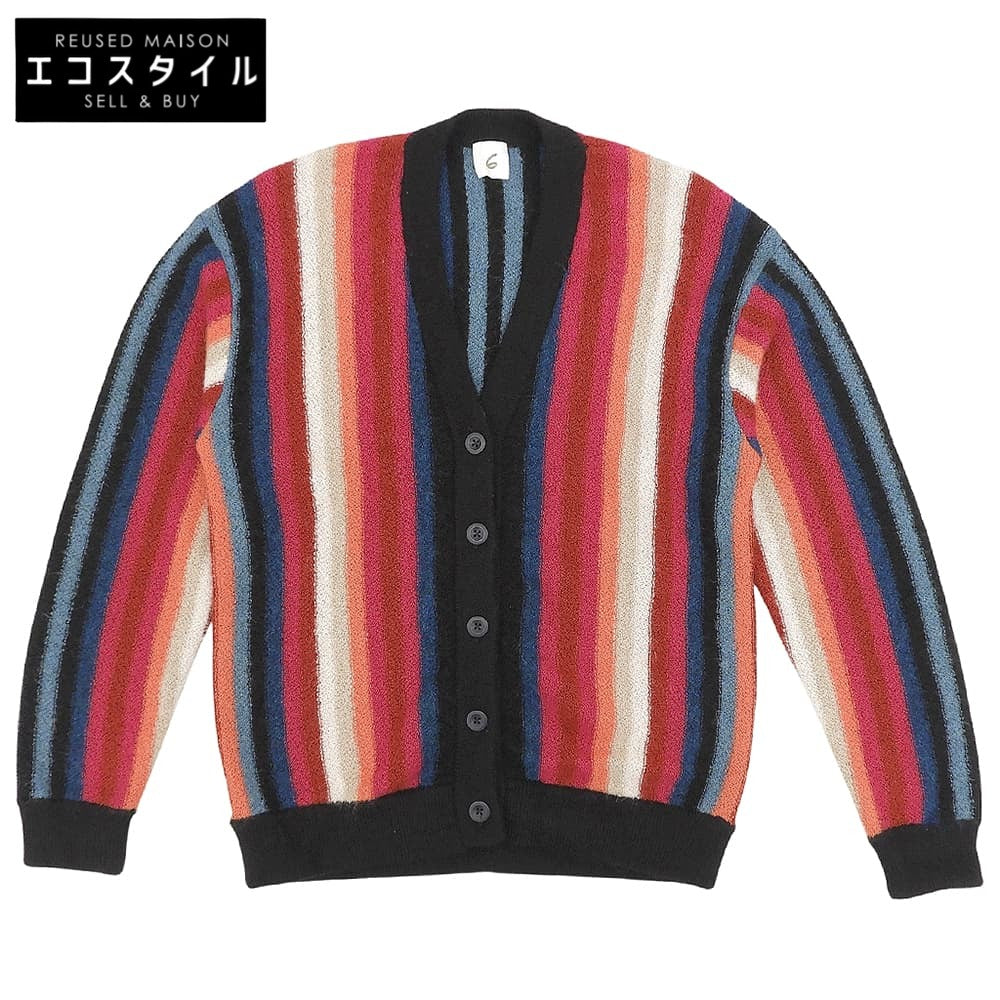 6(ROKU) ロク 美品 ALPACA STRIPE CARDIGAN トップス レディース マルチカラー 8628-199-0097 トップス