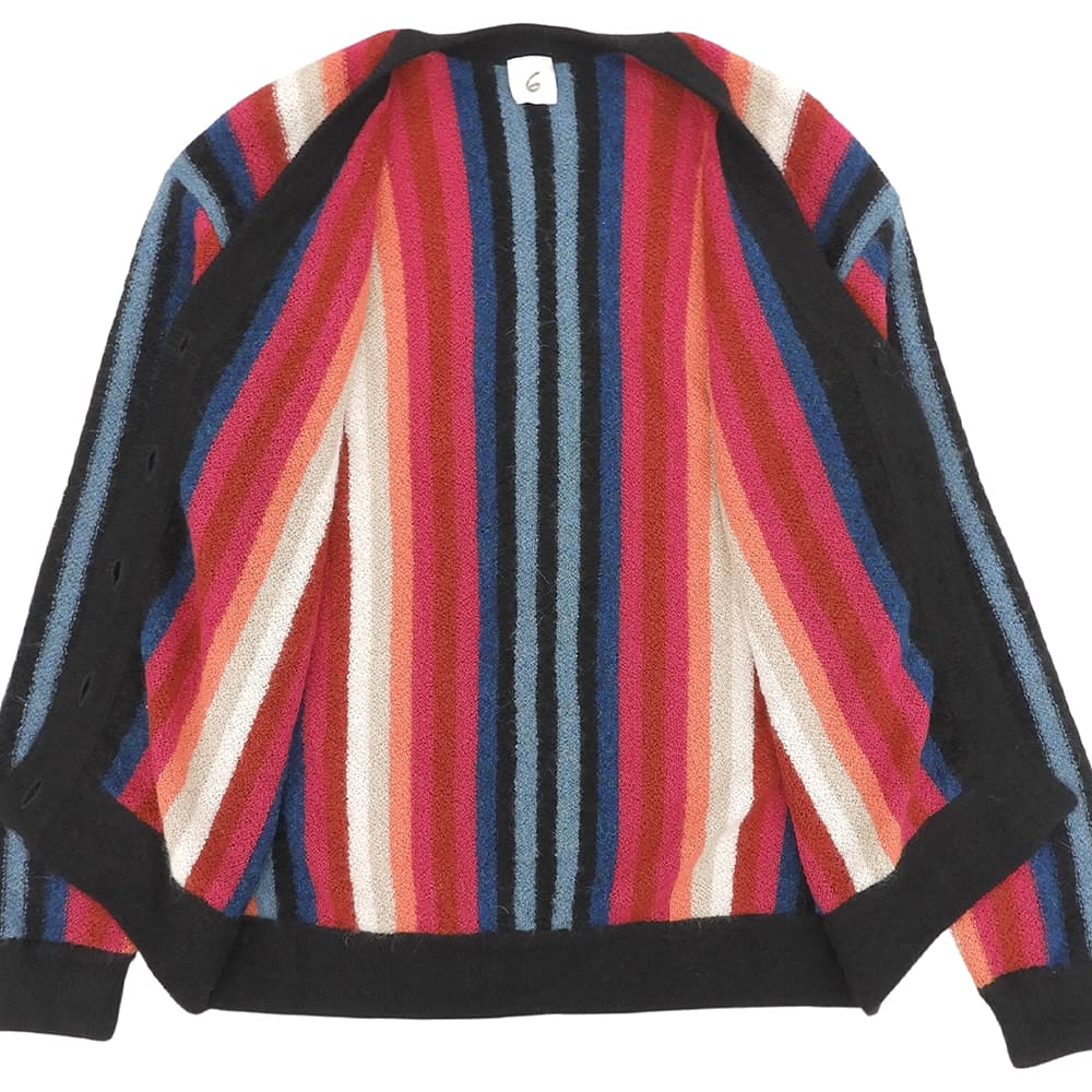6(ROKU) ロク 美品 ALPACA STRIPE CARDIGAN トップス レディース マルチカラー 8628-199-0097 トップス