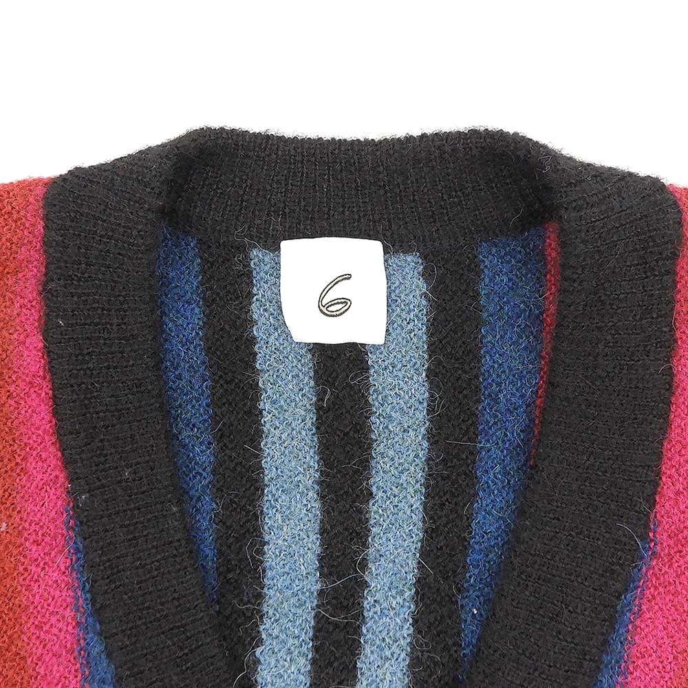 6(ROKU) ロク 美品 ALPACA STRIPE CARDIGAN トップス レディース マルチカラー 8628-199-0097 トップス