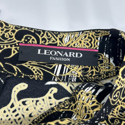 LEONARD 莱昂纳德 0190220 黑色×金色 坎坎 莱茵石连衣裙 连衣裙