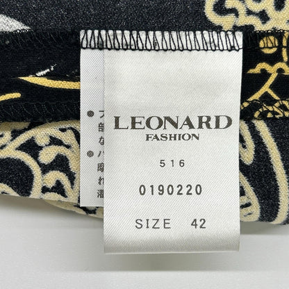 LEONARD 莱昂纳德 0190220 黑色×金色 坎坎 莱茵石连衣裙 连衣裙