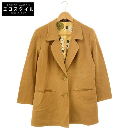 LEONARD Leonard 0361930 Camel Wool×Silk Floral-Lined 2B Jacket Jacket