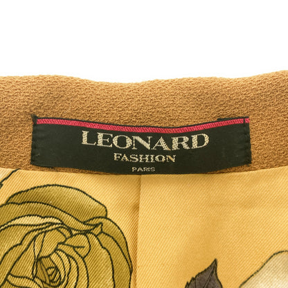 LEONARD レオナール 0361930 キャメル ウール×シルク 裏地花柄 2B ジャケット ジャケット