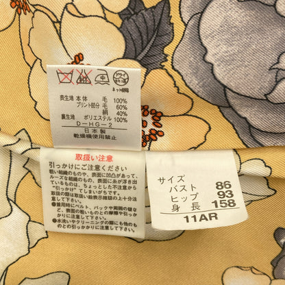 LEONARD レオナール 0361930 キャメル ウール×シルク 裏地花柄 2B ジャケット ジャケット