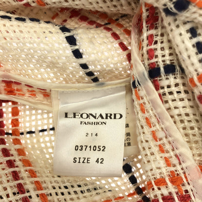 LEONARD レオナール 0371052 アイボリー リネン×コットン チェック ジャケット ジャケット