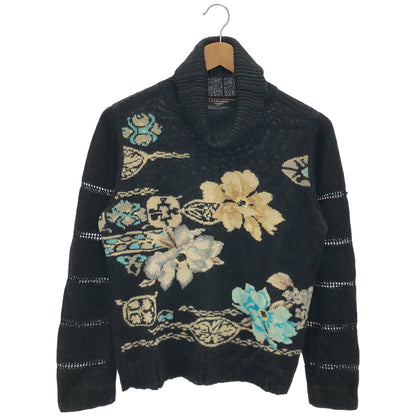 LEONARD レオナール 0347410 ブラック モヘア 花柄 ニット トップス