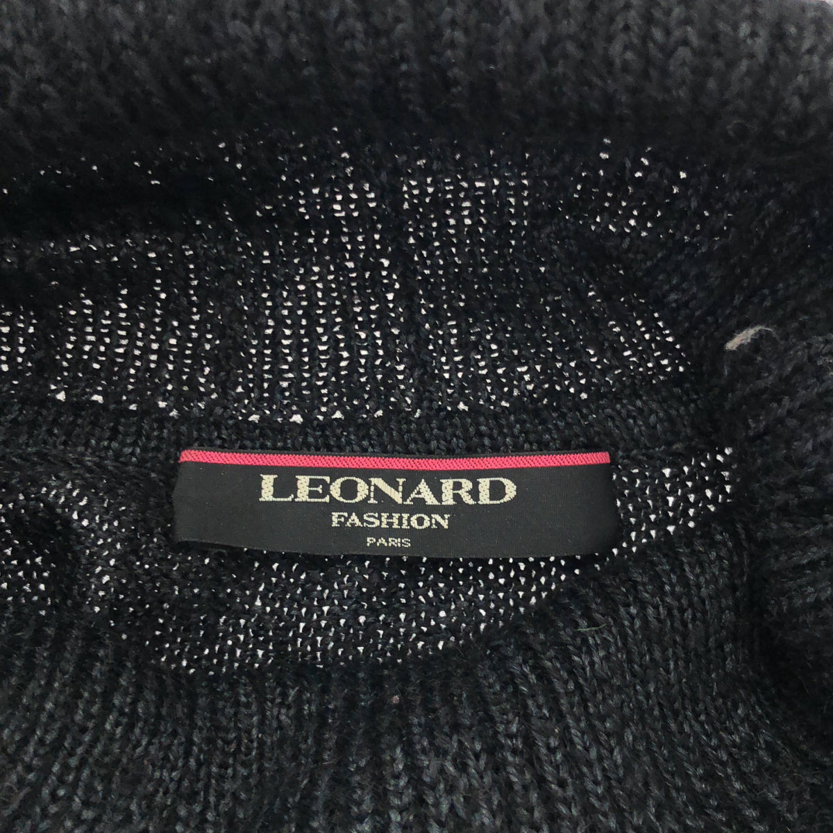 LEONARD レオナール 0347410 ブラック モヘア 花柄 ニット トップス