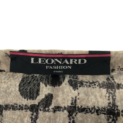 LEONARD レオナール 0169510/0162510 ベージュ×ブラック 総柄 カンカン ジャケット スカート セットアップ 2点 スーツ セットアップ