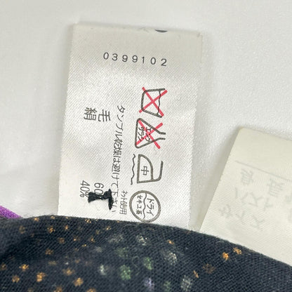 LEONARD レオナール ブラック ウール×シルク ノーカラー シャツ トップス