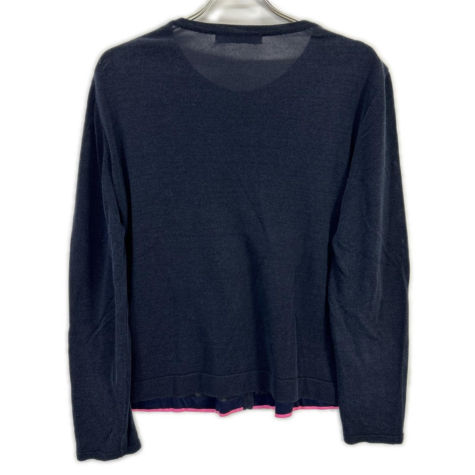 LEONARD レオナール ネイビー コットン 花柄 スパンコール ジャケット トップス