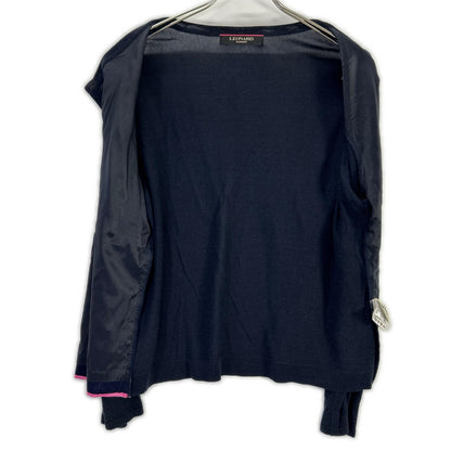 LEONARD レオナール ネイビー コットン 花柄 スパンコール ジャケット トップス
