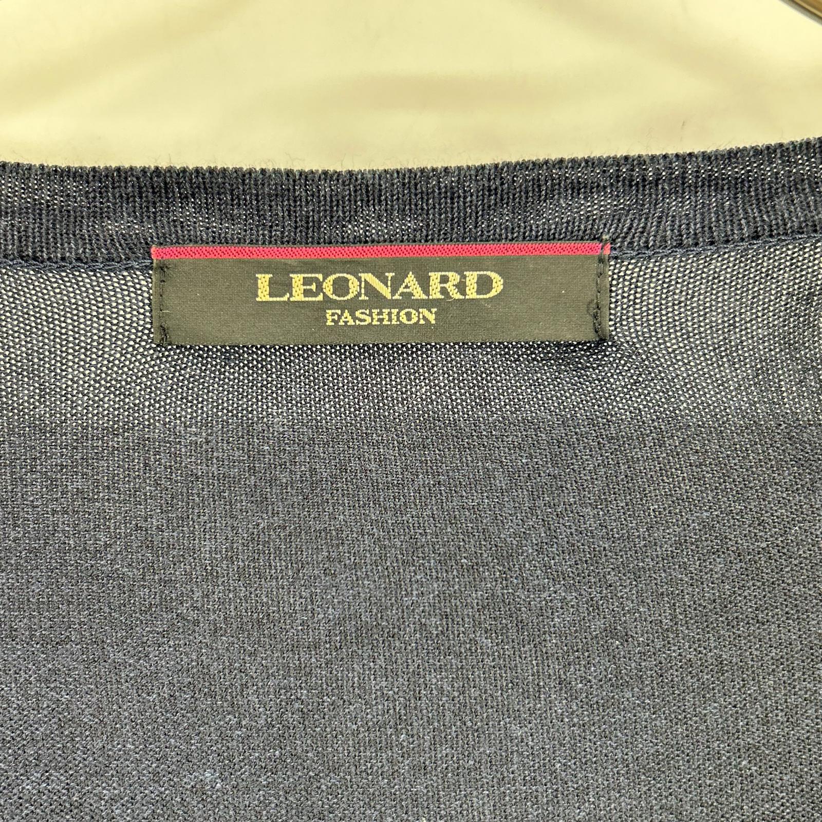 LEONARD レオナール ネイビー コットン 花柄 スパンコール ジャケット トップス