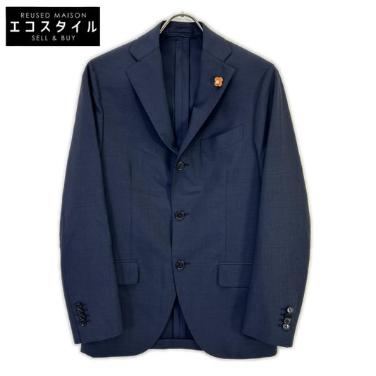 LARDINI ラルディーニ JI801AQ ネイビー ウール100 ブートニエール付 3Bテーラードジャケット ジャケット