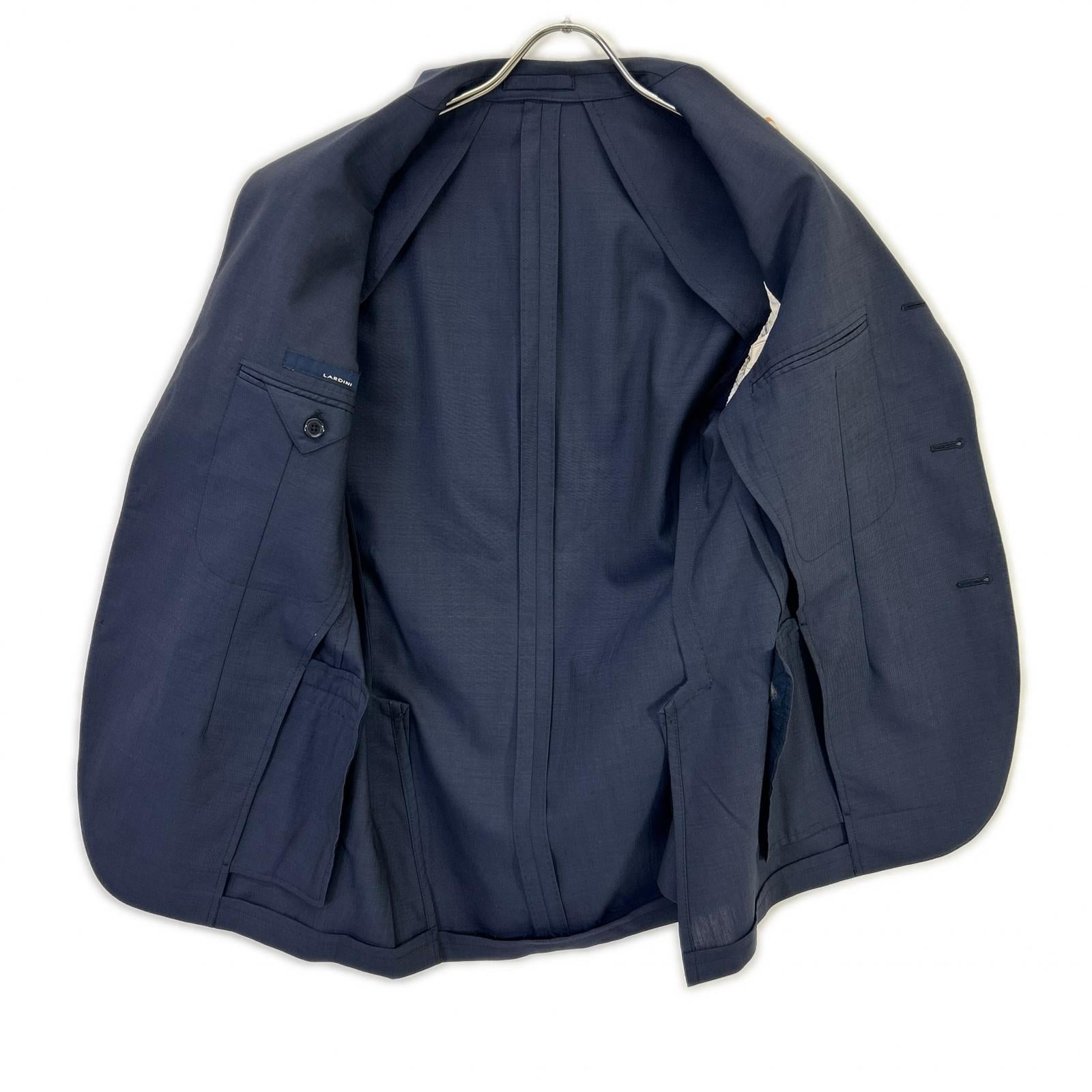 JI801AQ Navy 100% Wool Boutonnière 3B Tailored Jacket Jacket 44 Men's