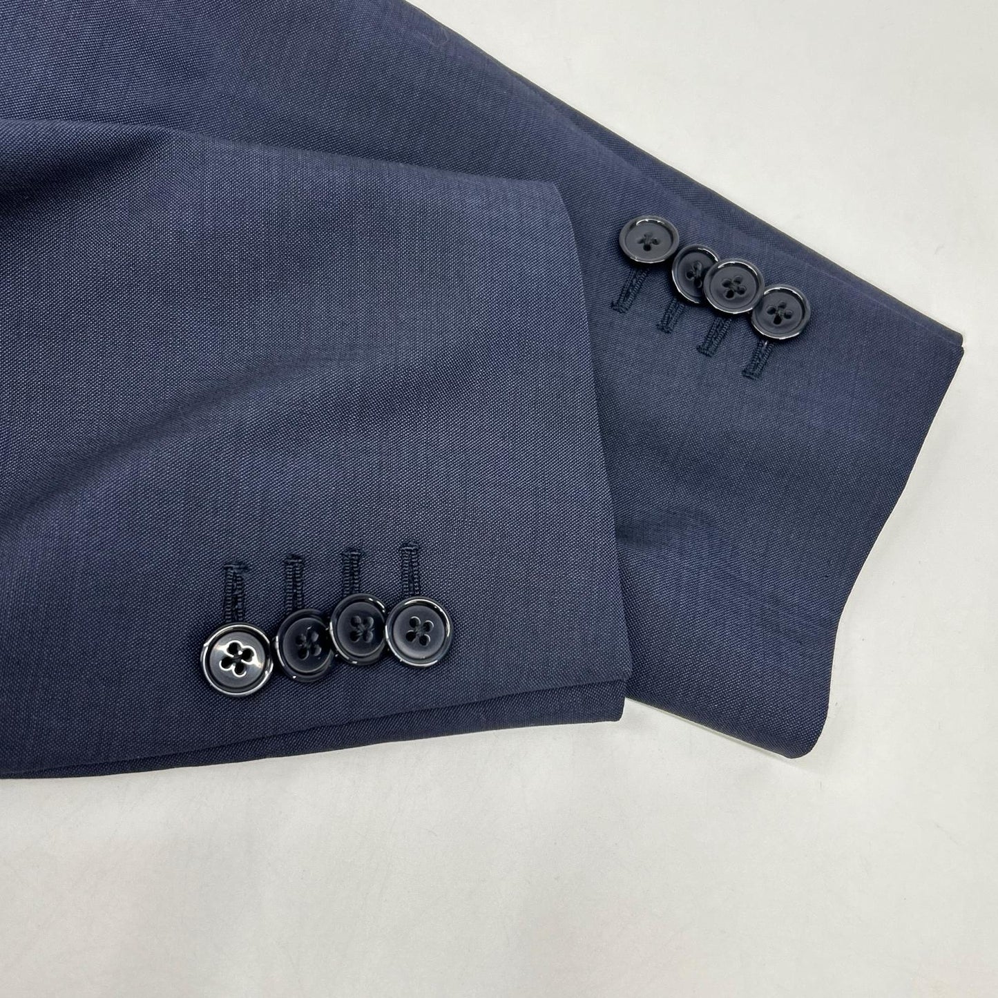 JI801AQ Navy 100% Wool Boutonnière 3B Tailored Jacket Jacket 44 Men's