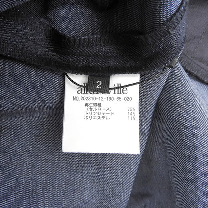 allureville アルアバイル 新品同様 金ボタン スラックス ボトムス レディース インディゴ 2 ボトムス