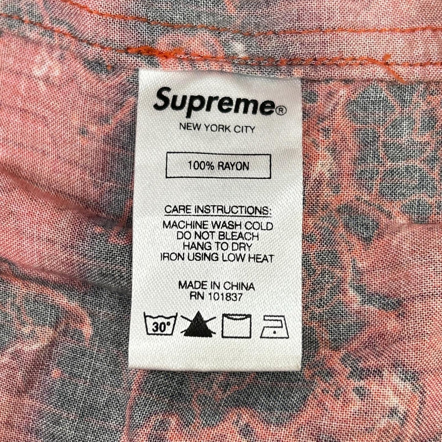 18SS ﾚｯﾄﾞ World Famous Rayon Shits トップス M メンズ