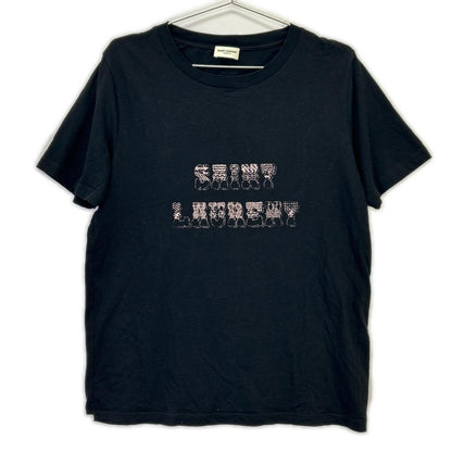 18SS 541888 YB2XS Black Logo Print Crew Neck T-Shirt Tops S Men's