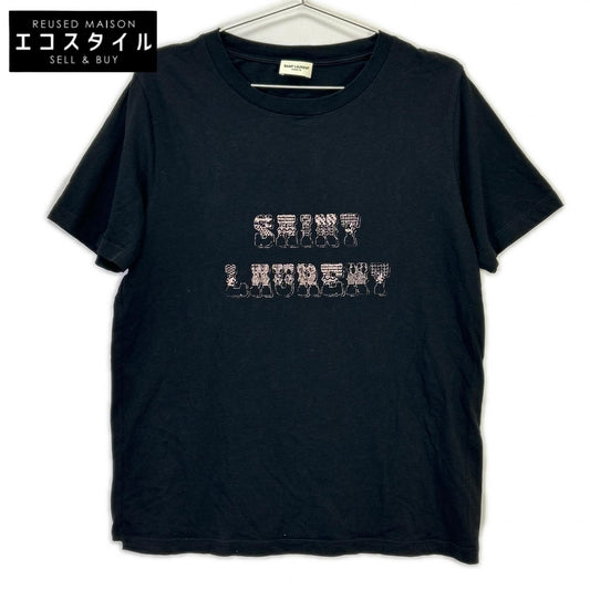 18SS 541888 YB2XS Black Logo Print Crew Neck T-Shirt Tops S Men's