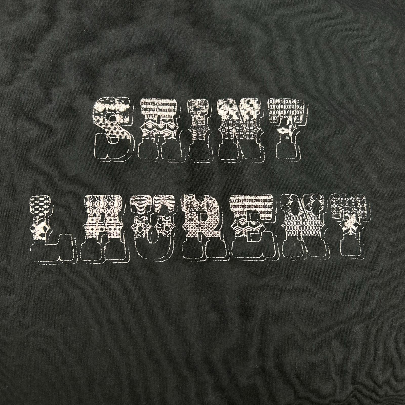 18SS 541888 YB2XS Black Logo Print Crew Neck T-Shirt Tops S Men's