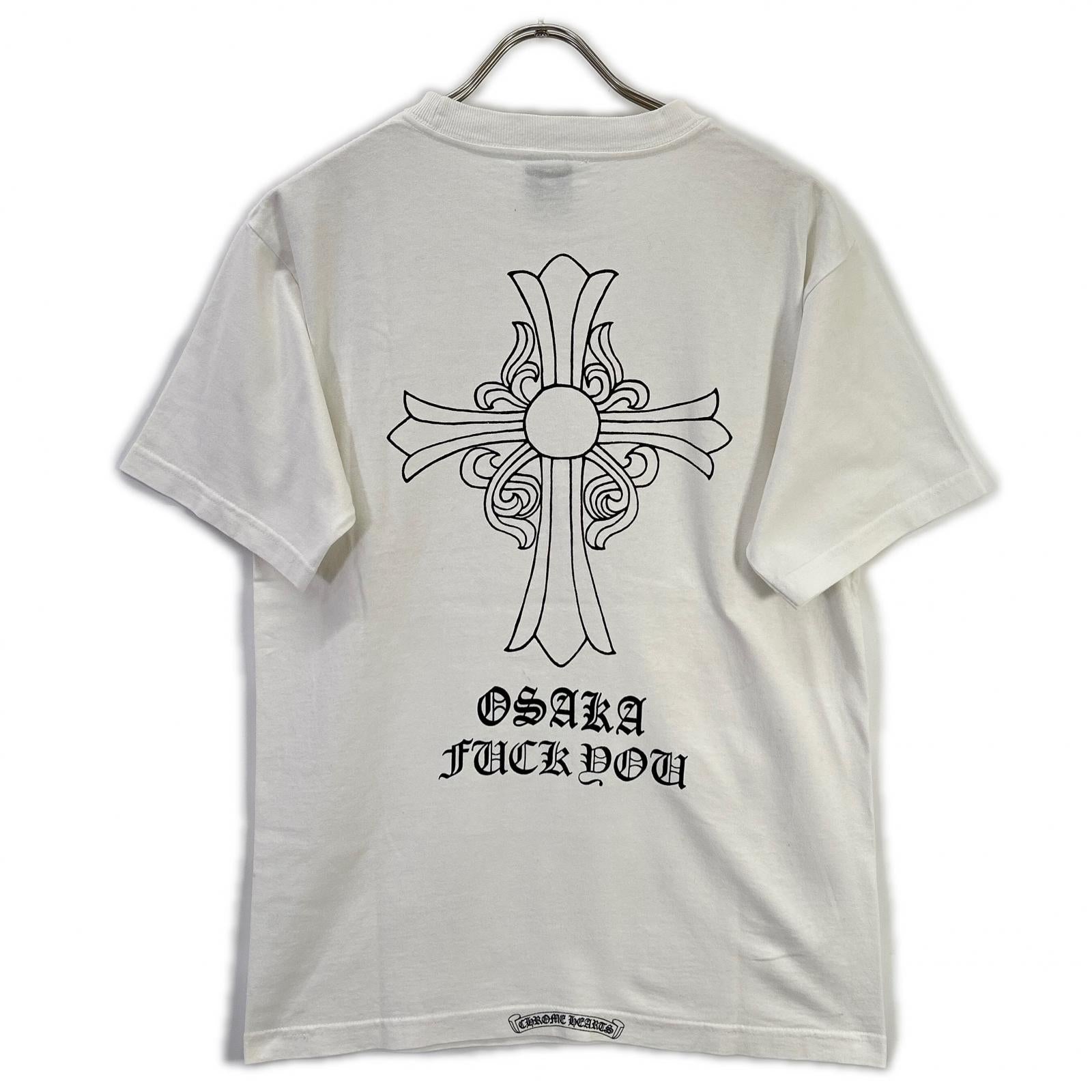 Chrome hearts クロムハーツ ホワイト コットン100 OSAKA FUCK YOU プリントTシャツ トップス