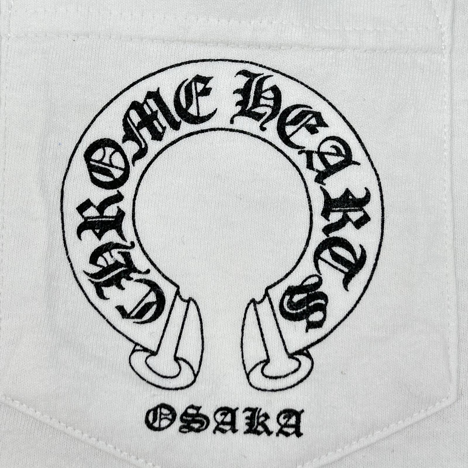 Chrome hearts クロムハーツ ホワイト コットン100 OSAKA FUCK YOU プリントTシャツ トップス