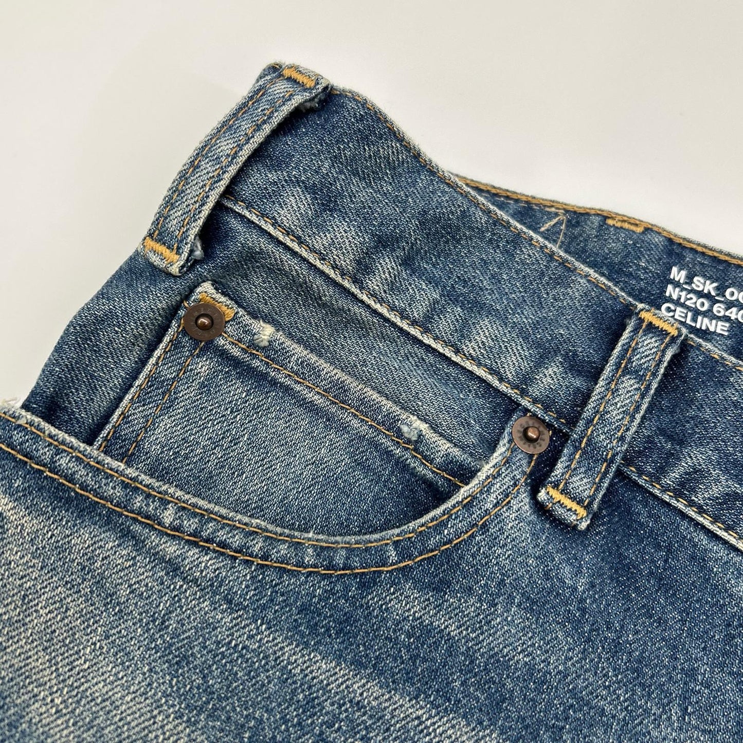 CELINE セリーヌ インディゴ N120 640E 07CS コットン デニムパンツ ボトムス