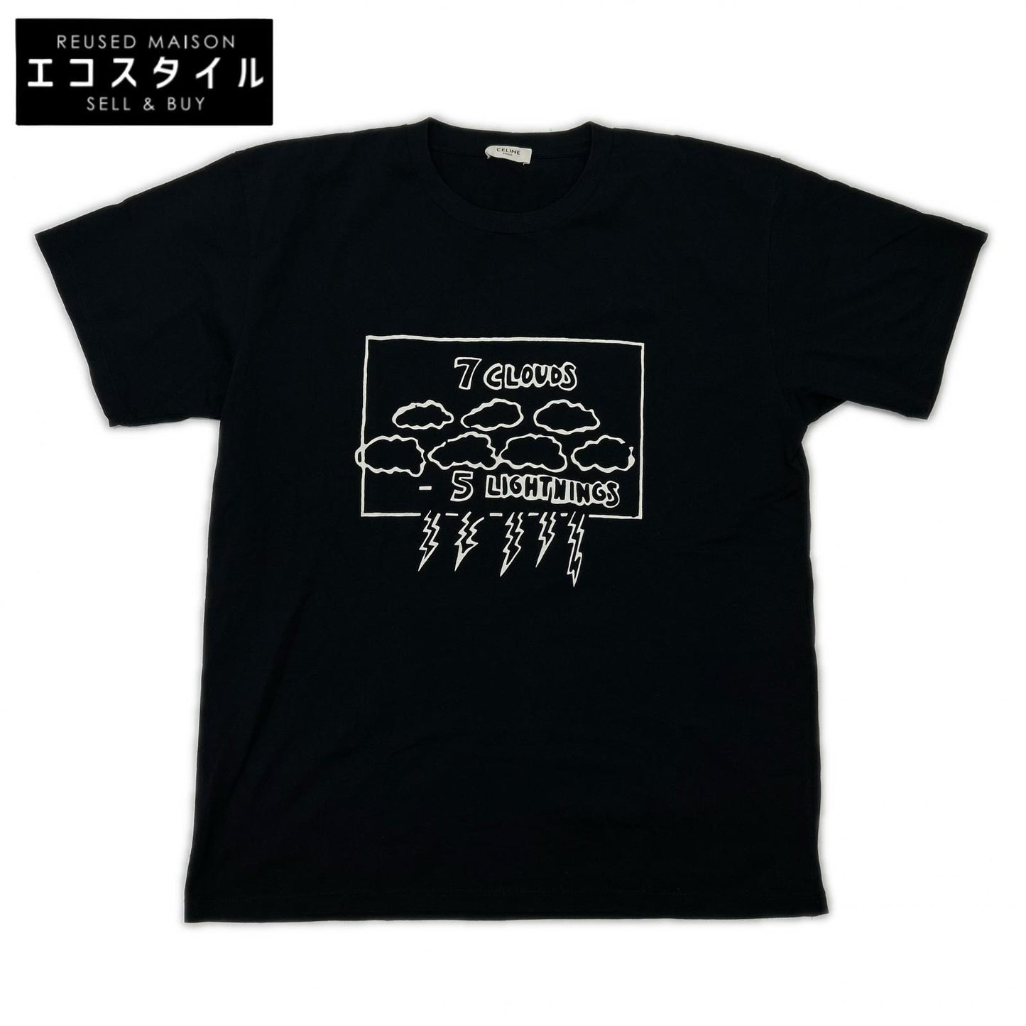 2X795501F ﾌﾞﾗｯｸ ﾌﾟﾘﾝﾄ ｺｯﾄﾝ Tｼｬﾂ トップス 28 メンズ