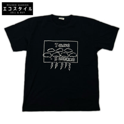 2X795501F ﾌﾞﾗｯｸ ﾌﾟﾘﾝﾄ ｺｯﾄﾝ Tｼｬﾂ トップス 28 メンズ