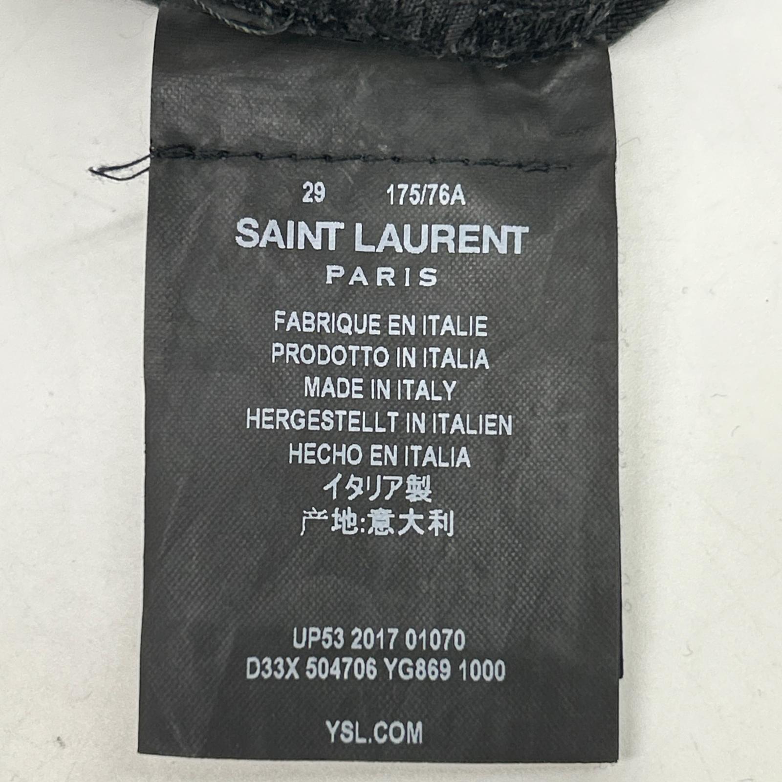 SAINT LAURENT PARIS サンローランパリ 504706 YG869 ブラック コットン デニムパンツ ボトムス