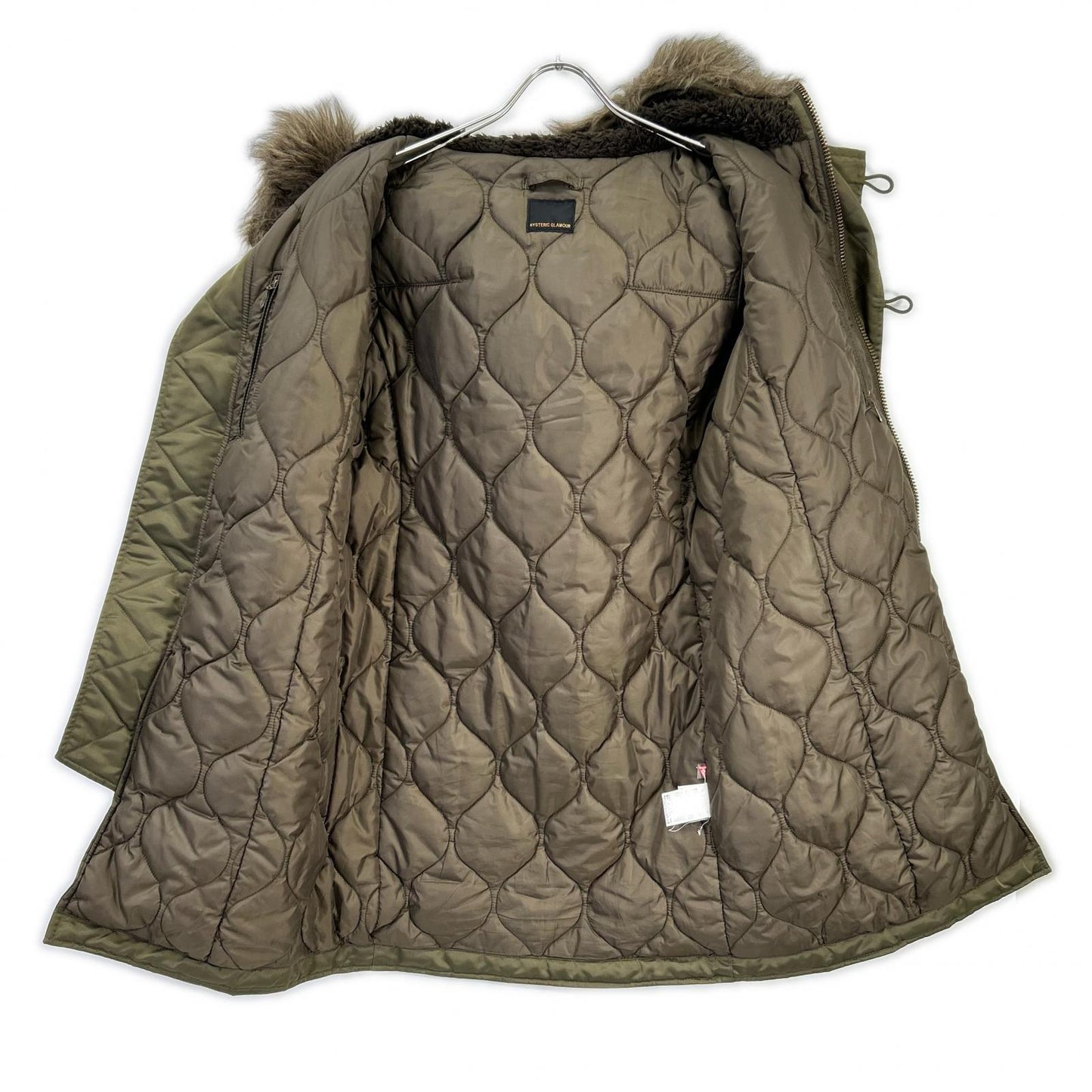 HYSTERIC GLAMOUR HYSTERIC GLAMOUR 0143AC06 卡其色×黑色 拼接皮革 N-3B 派克大衣 大衣
