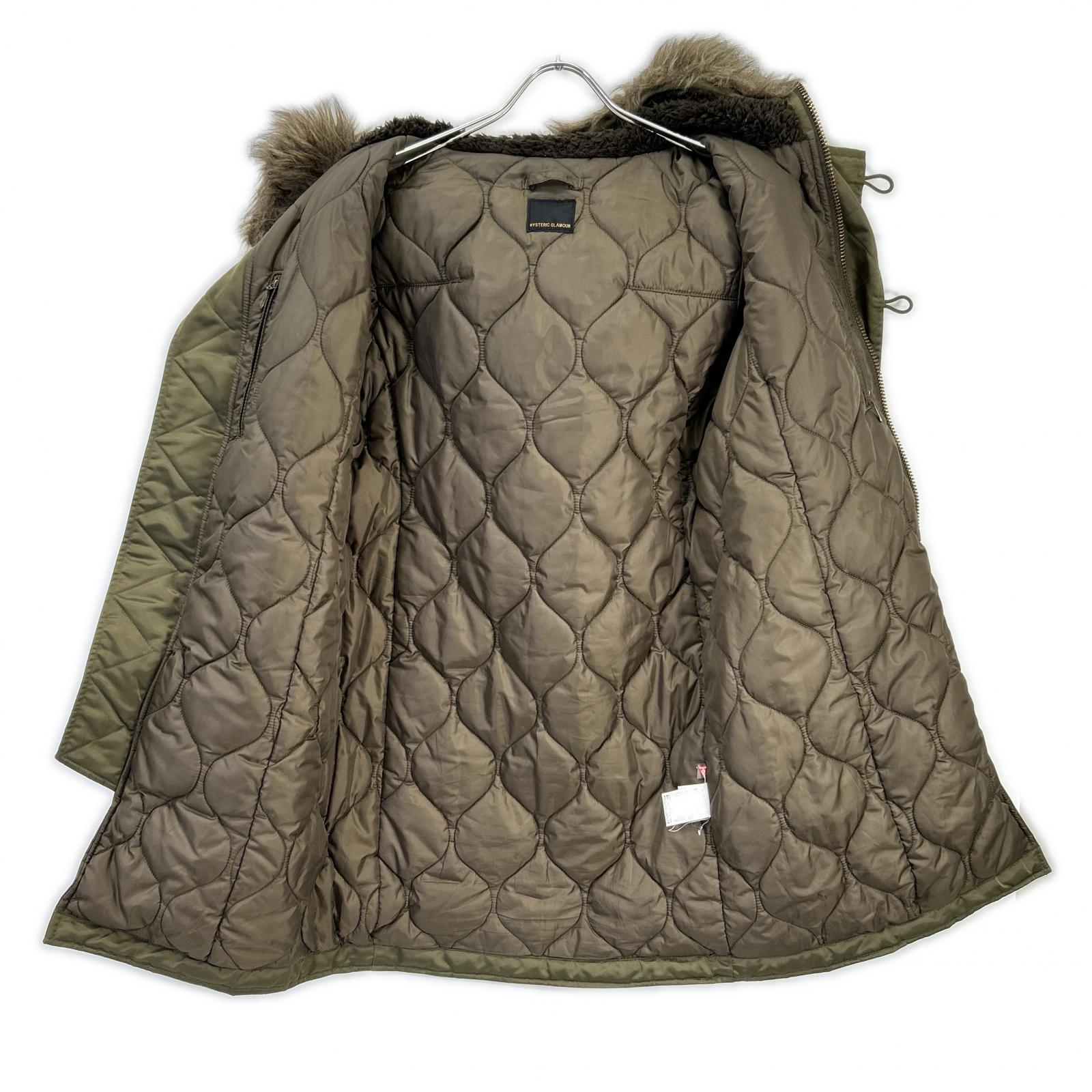 HYSTERIC GLAMOUR HYSTERIC GLAMOUR 0143AC06 卡其色×黑色 拼接皮革 N-3B 派克大衣 大衣