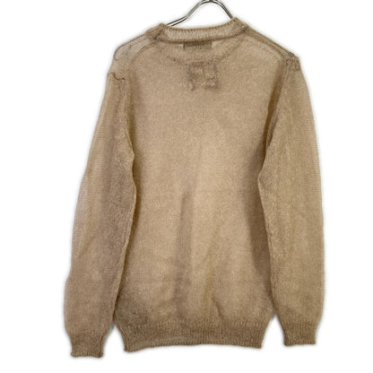 FENDI フェンディ FZX181 APP8 23年 ベージュ モヘア混 クルーネックニット トップス