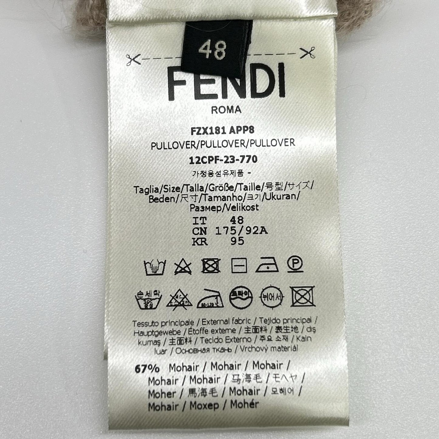 FZX181 APP8 23款 米色 马海毛混纺 圆领针织衫 上衣 48 男士