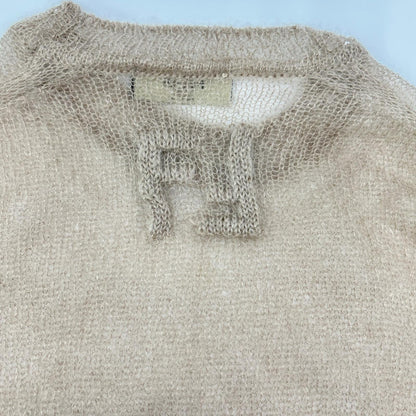 FENDI フェンディ FZX181 APP8 23年 ベージュ モヘア混 クルーネックニット トップス