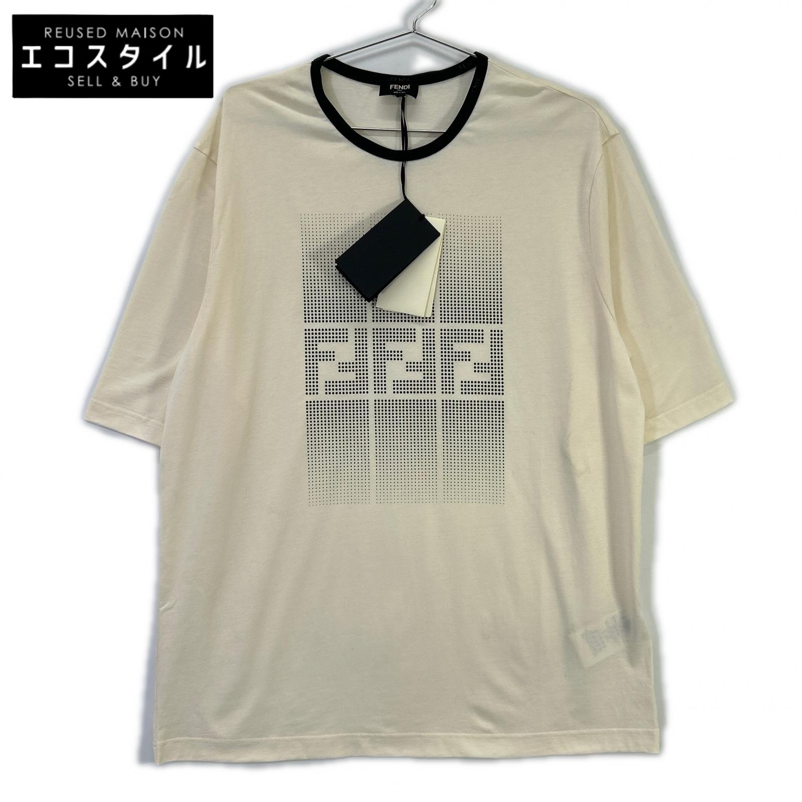 FENDI フェンディ FAF715 AR5B 23年 ホワイト ズッカ柄グラデーション 半袖 Tシャツ トップス