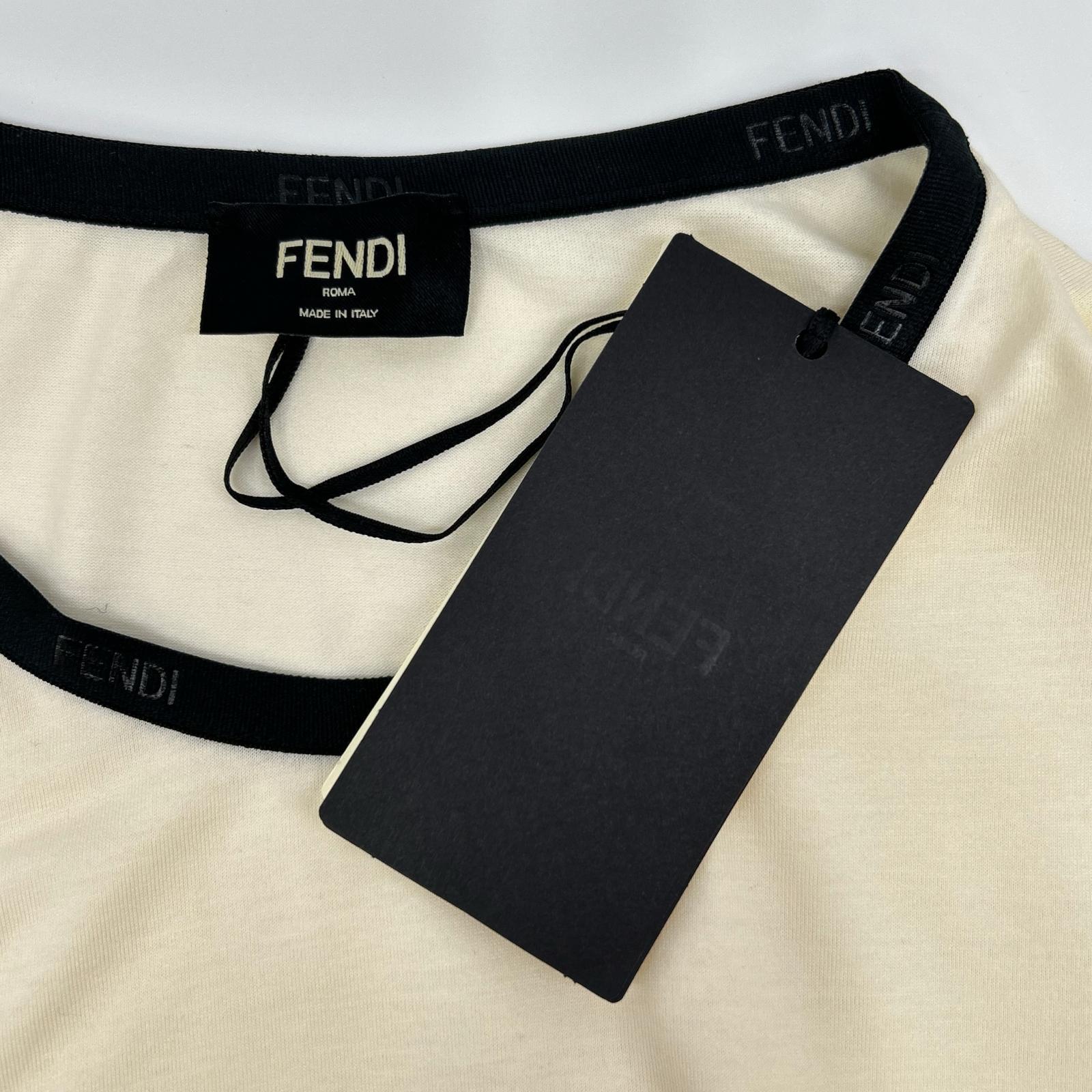 FENDI フェンディ FAF715 AR5B 23年 ホワイト ズッカ柄グラデーション 半袖 Tシャツ トップス