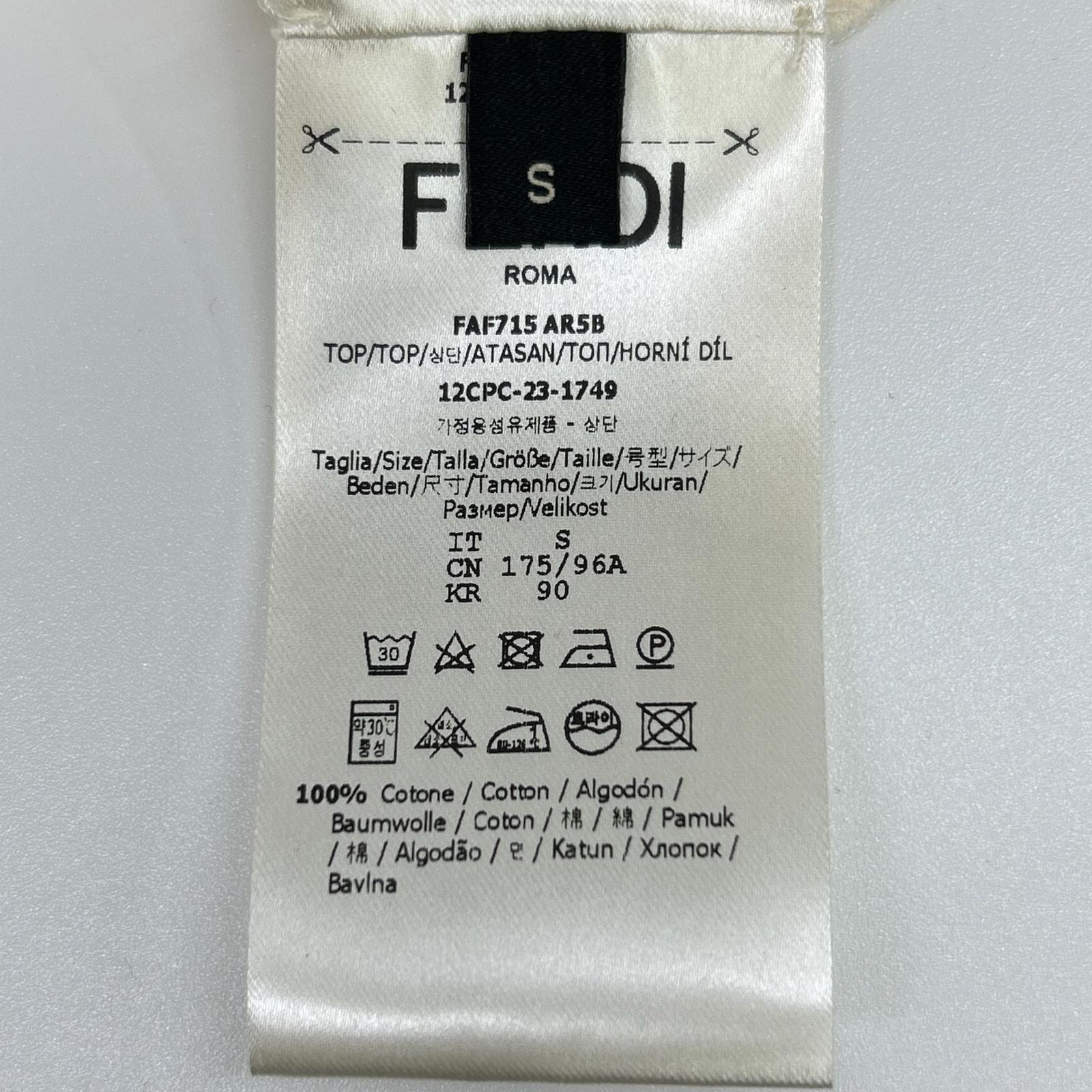 FENDI 芬迪 FAF715 AR5B 23年 白色 老花渐变 短袖T恤 上衣