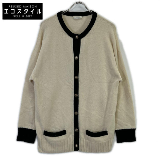 SAINT LAURENT PARIS サンローランパリ 648449 アイボリー カシミヤ100 ニットカーディガン トップス