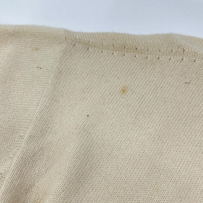 648449 象牙色 100%羊绒 针织开衫 上衣 女士
