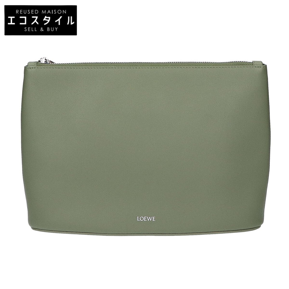 新品同様 Q730C63X01 OBLONG POUCH オブロング ポーチ プレーンレザー セカンドバッグ クラッチバッグ レディース