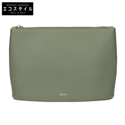 新品同様 Q730C63X01 OBLONG POUCH オブロング ポーチ プレーンレザー セカンドバッグ クラッチバッグ レディース