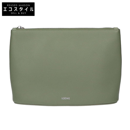 新品同様 Q730C63X01 OBLONG POUCH オブロング ポーチ プレーンレザー セカンドバッグ クラッチバッグ レディース