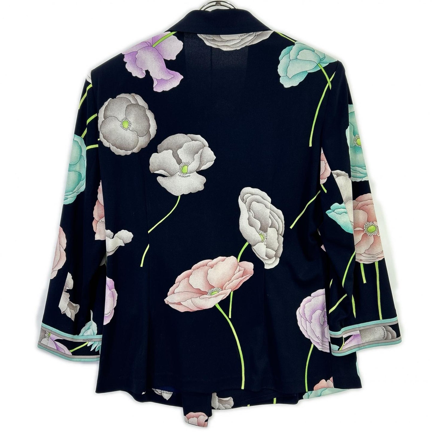 LEONARD レオナール 【FASHION】ネイビー カンカン素材 花柄総柄 トップス