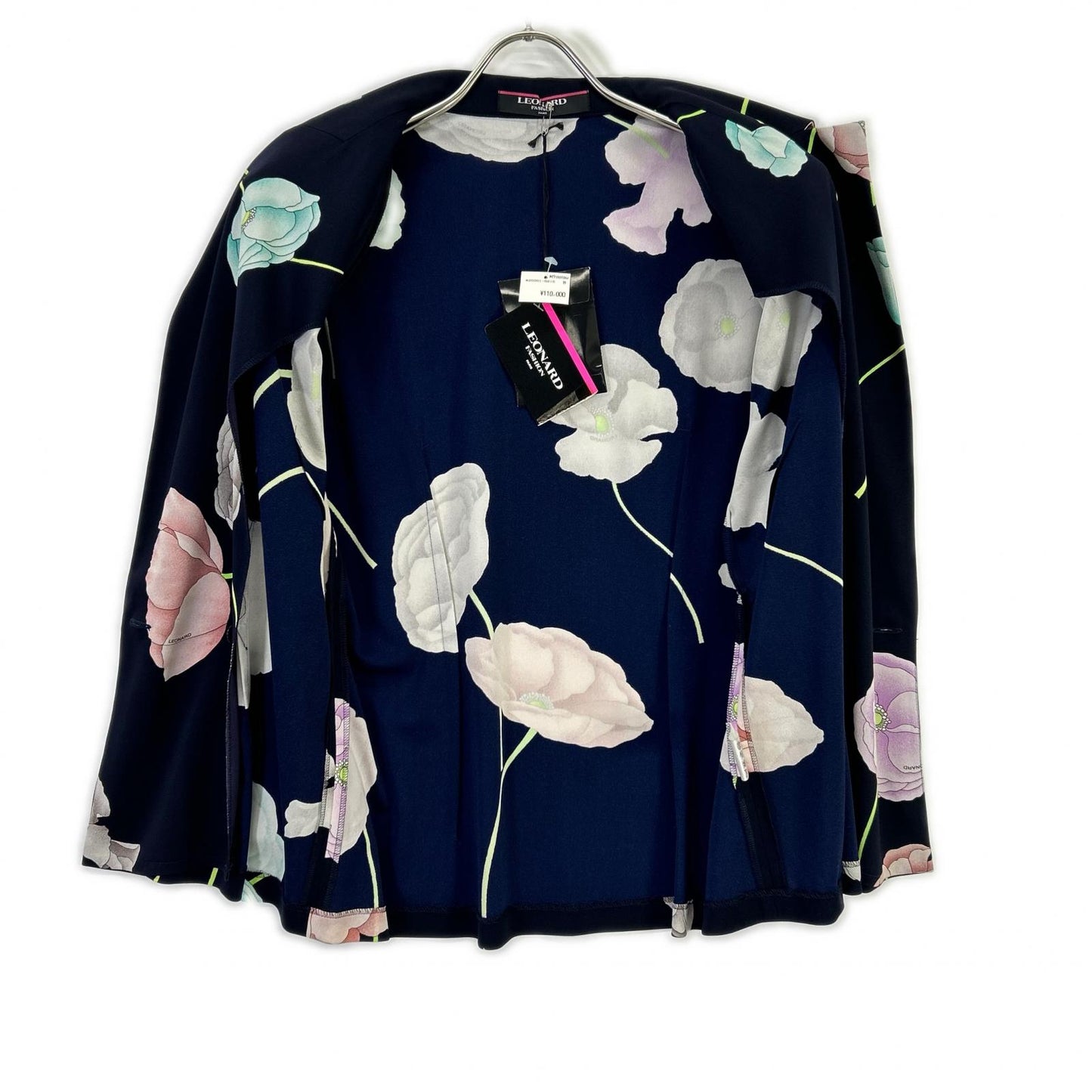 LEONARD レオナール 【FASHION】ネイビー カンカン素材 花柄総柄 トップス
