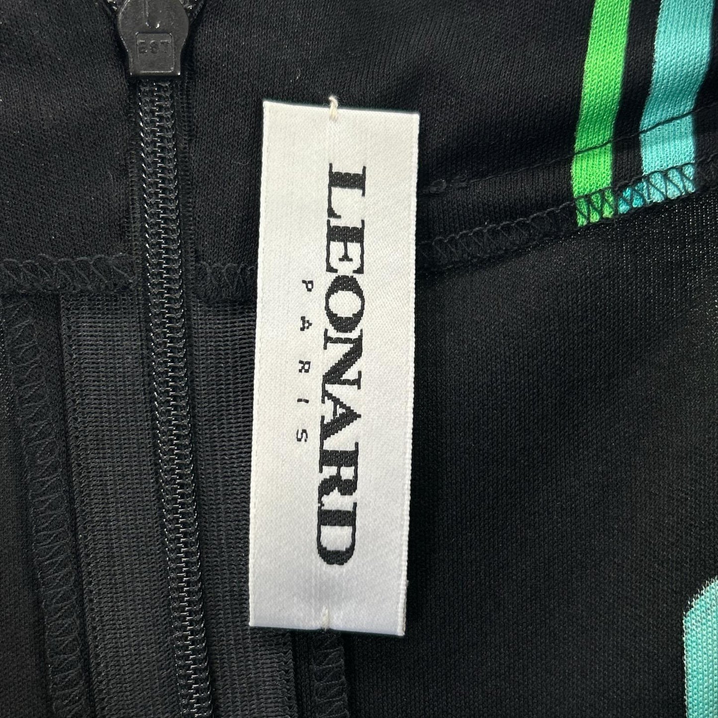 LEONARD レオナール 【PARIS】ブラック シルク100 総柄 長袖 ニット トップス